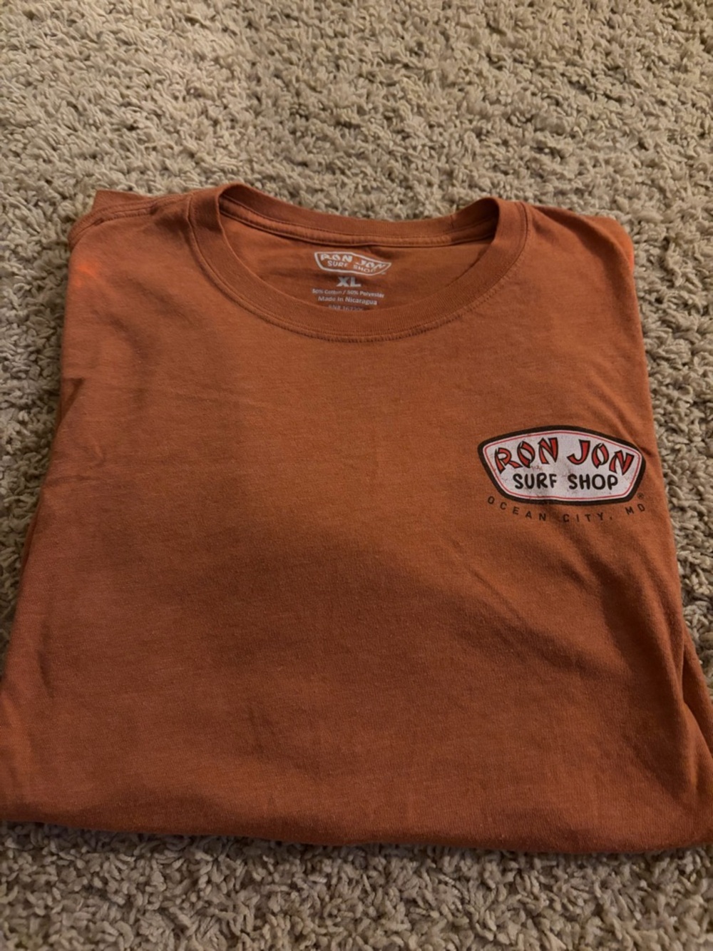 Ron Jon Rust Orange Short Sleeve Surf Logo Tee